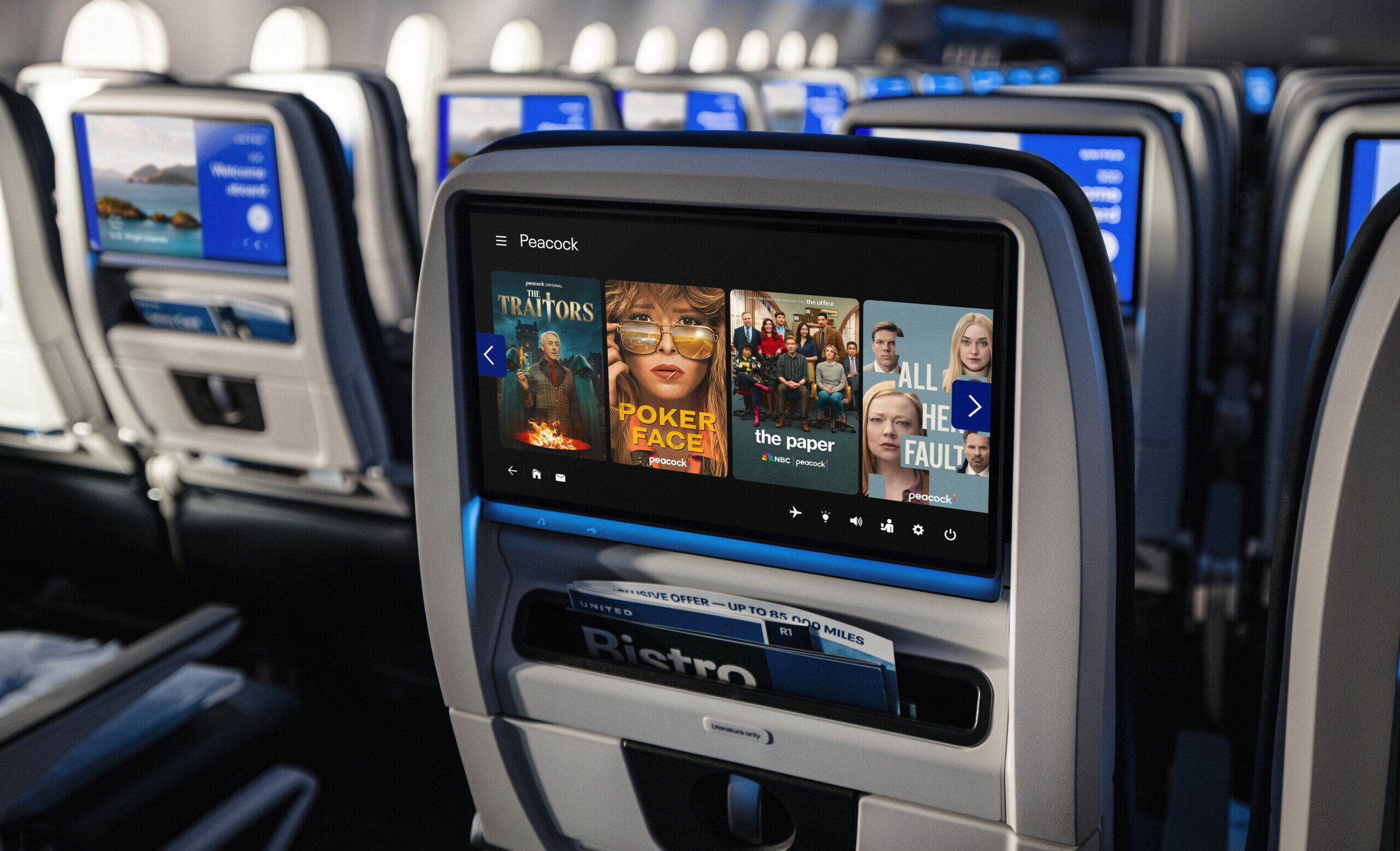 united airlines entretenimento de bordo