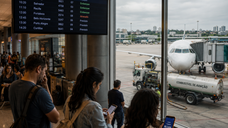 Combustível caro reduz voos e pressiona passagens aéreas no Brasil