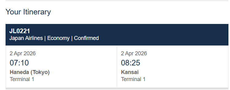 Compartilhando Emissões: Tóquio para Osaka voando com a Japan Airlines