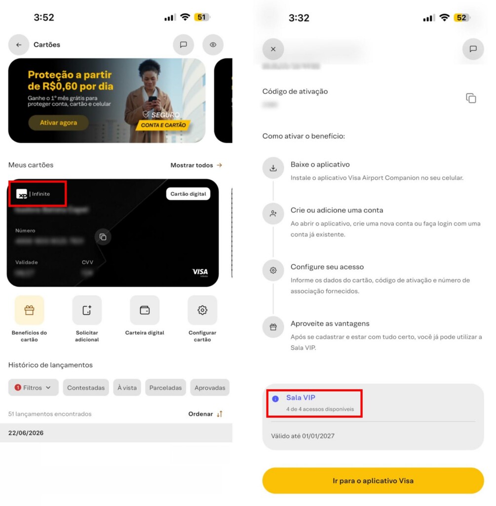 xp visa infinite exigências