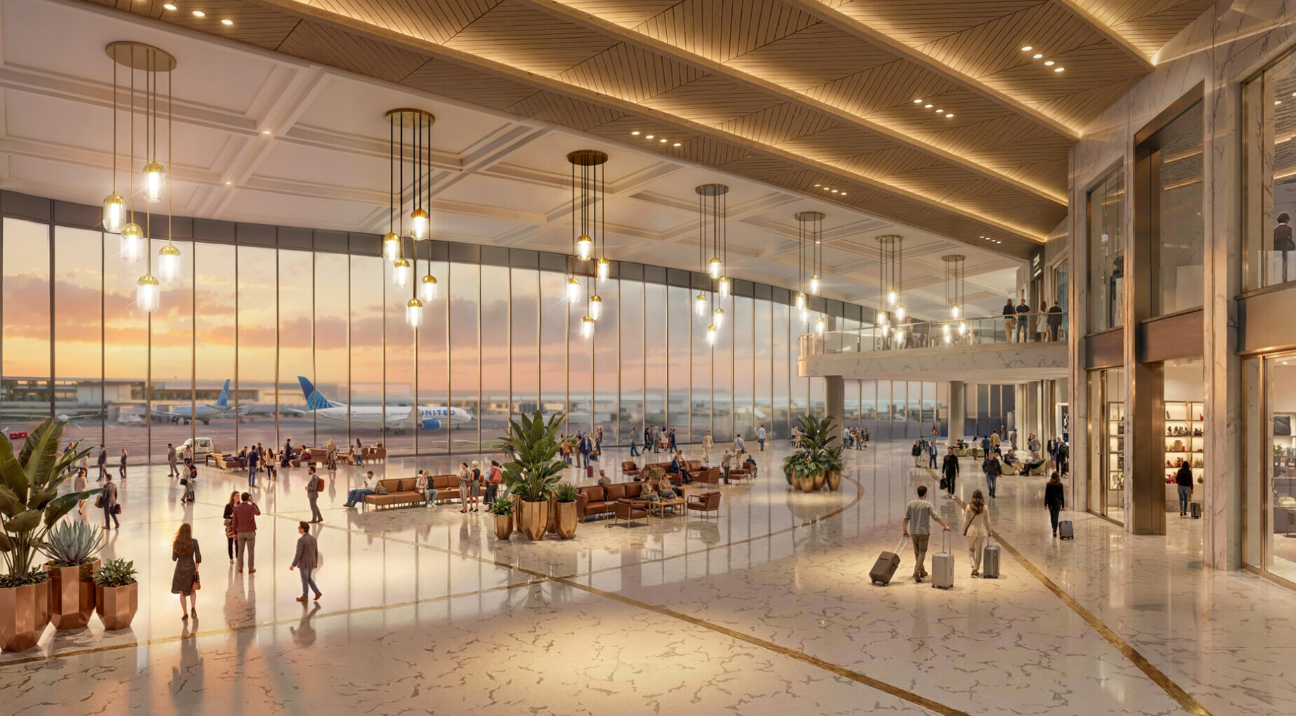Washington Dulles Transformation – Conceptual Renderings – South Atrium – July 2026 (1) Washington Dulles anuncia maior modernização de sua história
