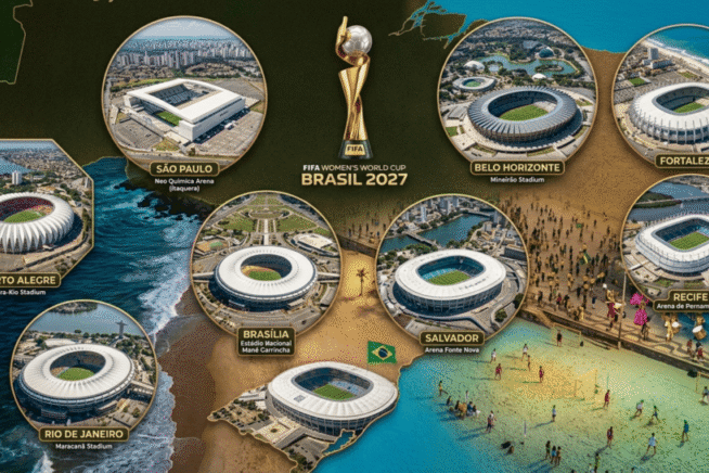O mapa completo das sedes da Copa Feminina 2027