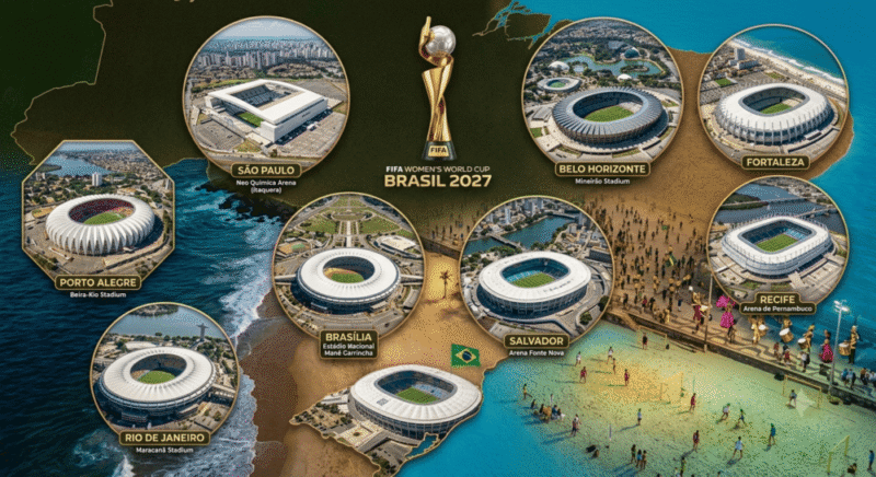 Copa Feminina O mapa completo das sedes da Copa Feminina 2027